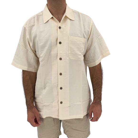 NATIVE OUTFITTERS Camp Shirt Size M New $99 Cream Ivory Hogfish Boating Water - Picture 2 of 10